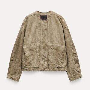 ZARA SUEDE JACKET ZW COLLECTION 1966/040 GENUINE LEATHER XS COAT